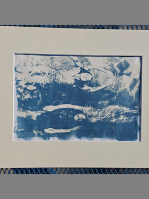Swimming Opposite – Pool Ladies Photo Shoot – Unique Cyanotype (Presented in a Cream Conservation Mount)
