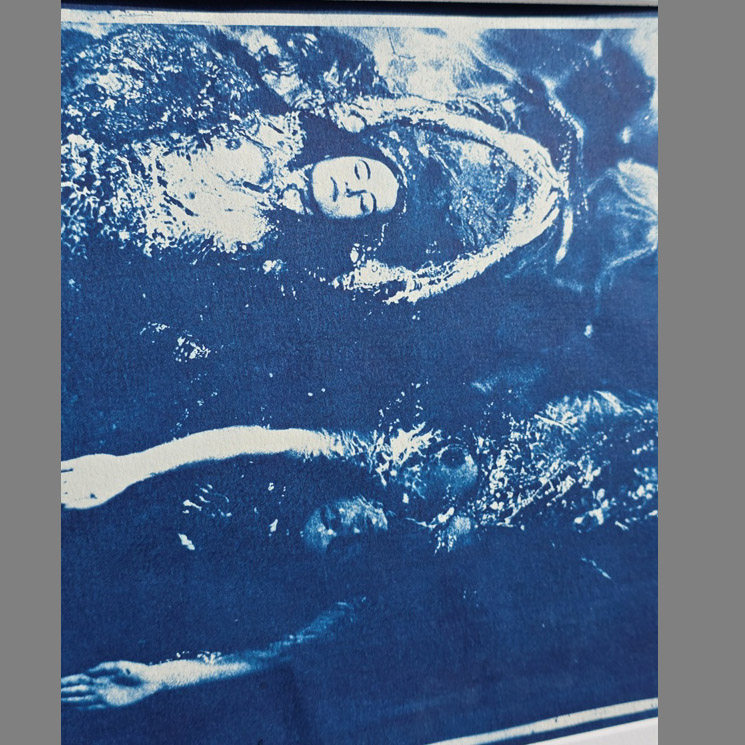 Swimming Opposite – Framed Unique Cyanotype – Pool Ladies Photo Shoot for Playboy TV (USA) by Michael Joseph - Image 2