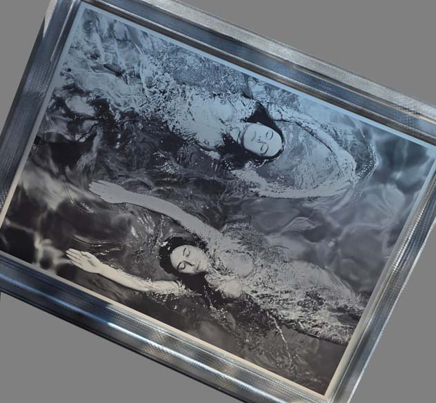 Swimming Opposite – Framed Aluminium Print, Pool Ladies Series by Michael Joseph - Image 4