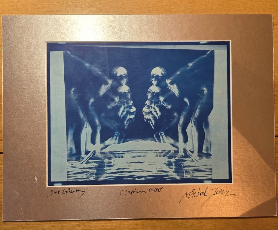 Dive either way, cyanotype unique, photo série « Pool Ladies », signée par Michael Joseph – Image 2