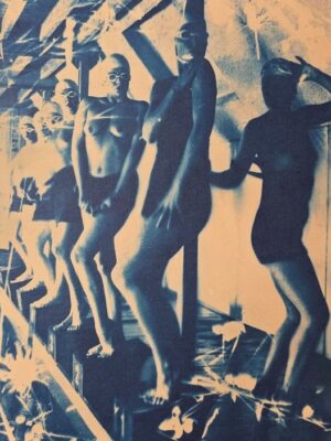 Main sur hanche, cyanotype de la série Baigneuses par Michael Joseph