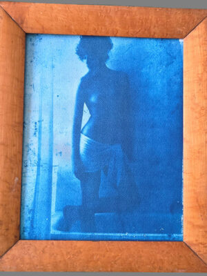 Nivea now in tubs - blue frontal - framed cyanotype by Michael Joseph